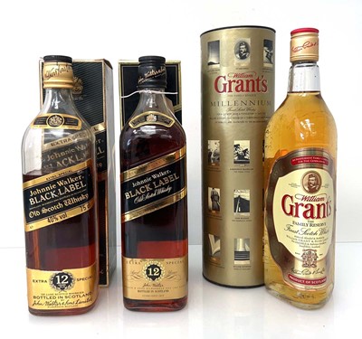 Lot 152 - 3 bottles, 2x Johnnie Walker Black Label 12...
