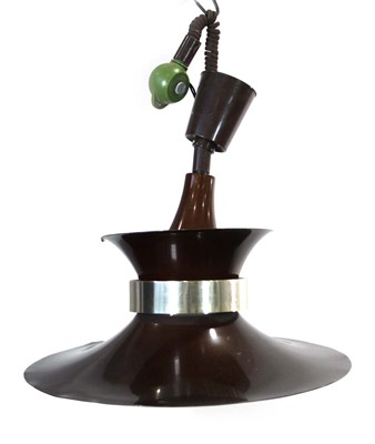 Lot 128 - A 1970's Danish brown enamelled open ceiling...