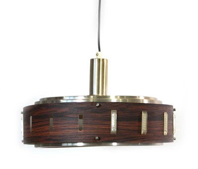 Lot 129 - A 1970's brass coloured ceiling light with a...