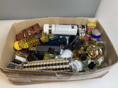 Lot Large box of loose & part used perfumes