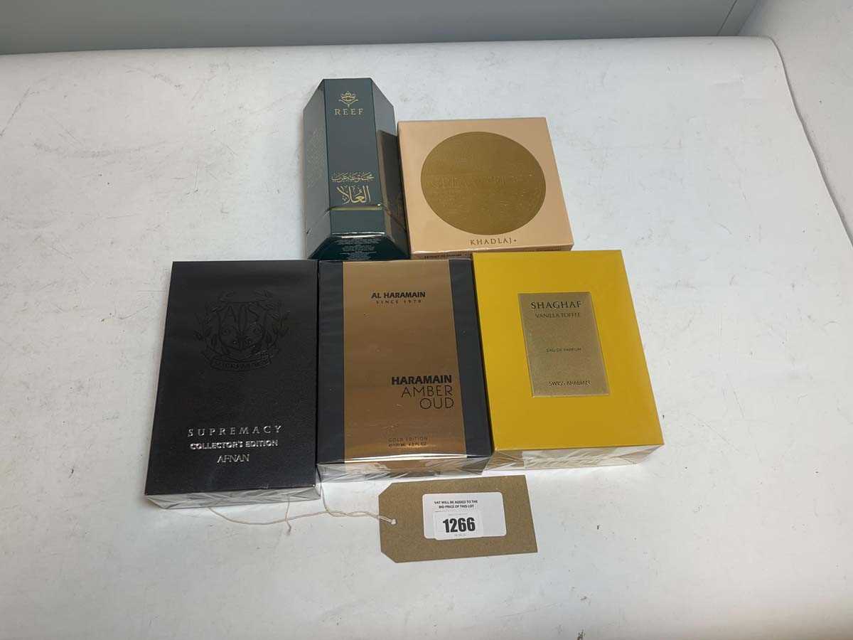 Lot 5x Arabian perfumes to include Reef, Afnan...
