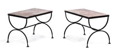 Lot 135 - A pair of 20th century wrought iron side...