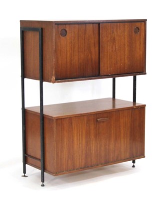 Lot 138 - A 1970's teak Avalon shelving system, the two...