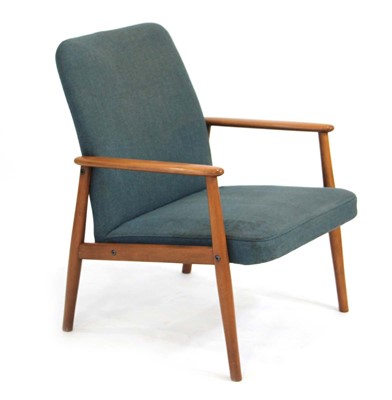 Lot 253 - A Danish beech framed open armchair...
