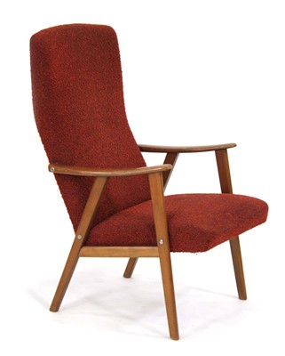 Lot 140 - A 1960's Swedish lounge chair, the beech frame...