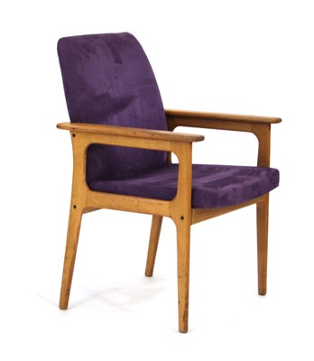 Lot 139 - A 1980's Danish elbow chair, the oak frame...