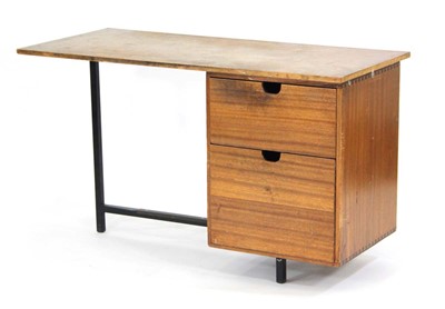 Lot 136 - A 1950's beech and crossbanded single-pedestal...