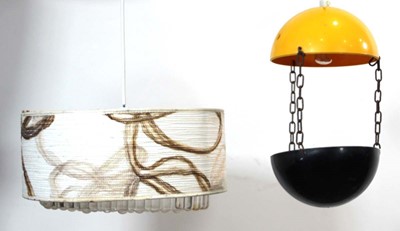 Lot 146 - A Danish fabric cylindrical ceiling light...