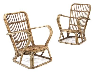 Lot 148 - A pair of 1950/60's bamboo armchair frames (2)
