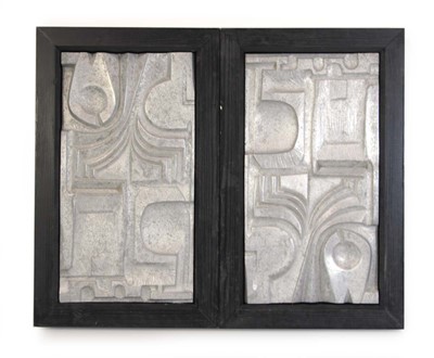 Lot 264 - 1960's Brutalist School, A pair of cast-metal...