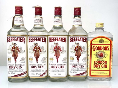 Lot 173 - 5 bottles, 4x Beefeater London Dry Gin 47% 1...