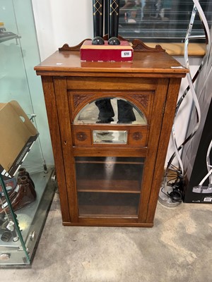 Lot 1710 - Wooden cabinet with shelving, glazed and...