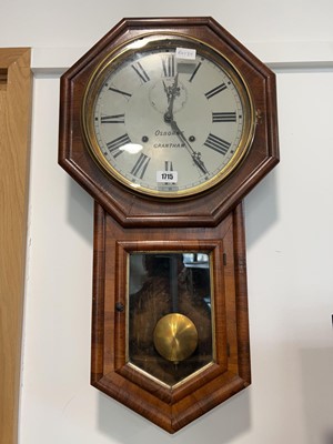 Lot 1715 - Mahogany cased wall clock, Osborne of Grantham