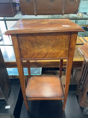 Lot 1724 - Decoratively inlaid Edwardian workbox with...