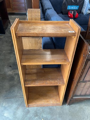 Lot 1728 - Dark oak open fronted bookcase