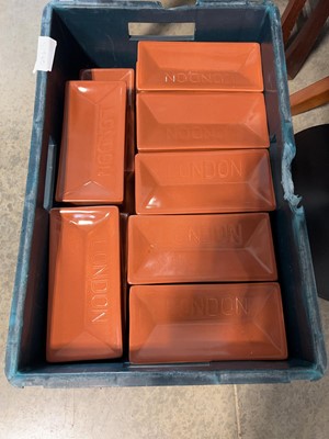 Lot 1742 - Crate of London brick themed ceramic container...
