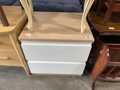 Lot 1746 - 2 modern 2 drawer night stands, 1 in a beech...