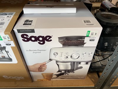 Lot 1033 - Boxed Barista Express Impress sage coffee machine