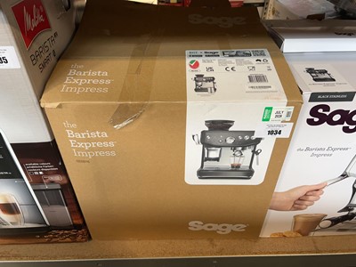 Lot 1034 - Boxed Sage Barista Express Impress coffee machine