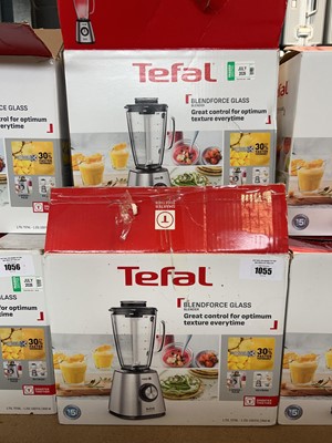 Lot 1055 - 3 boxed Tefal Blend Force glass blenders