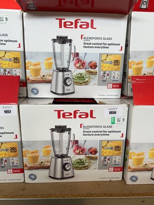 Lot 1056 - 3 boxed Tefal Blend Force glass blenders