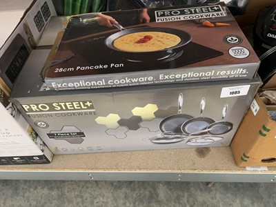 Lot 1085 - Boxed Pro Steel Fusion cookware 7-piece set...