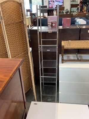 Lot 1762 - Freestanding chrome rack with acrylic shelving