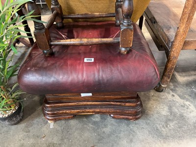 Lot 1773 - Red leather cupboard mobile stool
