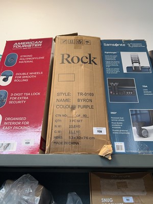 Lot 1138 - Boxed Rock 3 piece suitcase set