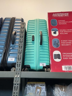 Lot 1140 - Unboxed light blue American Tourister suitcase