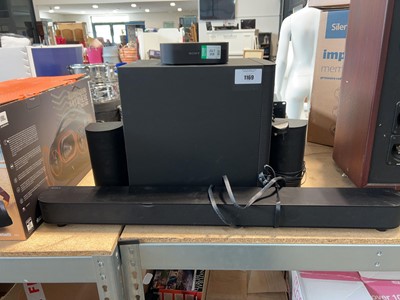 Lot 1169 - Sony sub woofer with amplifier, sound bar and...