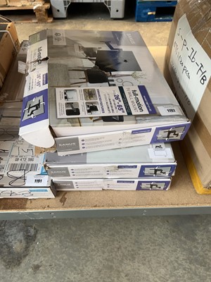 Lot 1192 - 3 boxed Sanus model SMF421B2 TV stands