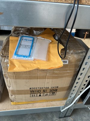 Lot 1193 - Box containing phone cases in envelopes