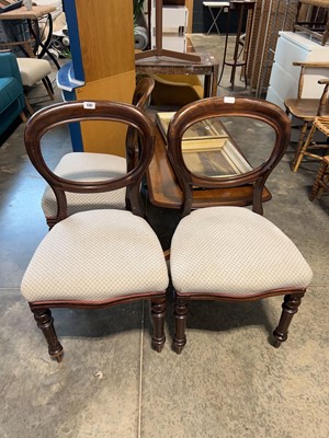 Lot 1787 - Set of 3 mahogany balloon back dining chairs...