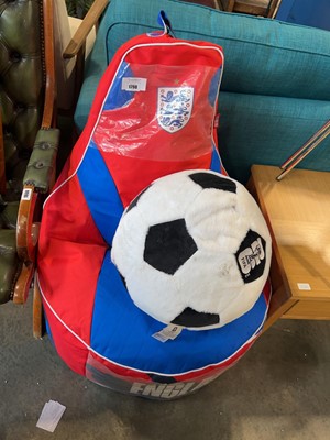 Lot 1798 - England themed bean bag chair and a FIFA soft...