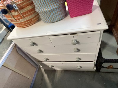 Lot 1802 - White painted pine chest of 2 over 3 drawers