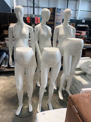Lot 1817 - 6 various free standing maternity wear mannequins