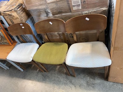 Lot 1850 - Set of 3 mid century bent ply dining chairs...