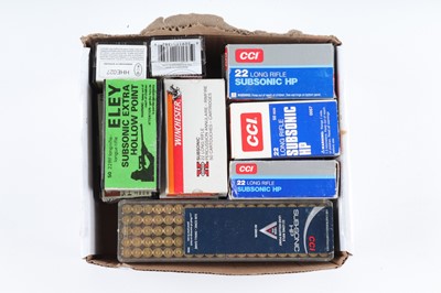 Lot 2569 - (S1) 1000 x .22 Subsonic rifle cartridges,...
