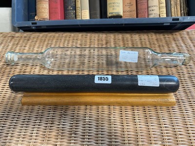 Lot 1855 - 1 blown glass rolling pin and a further marble...