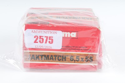 Lot 2575 - (S1) 100 x 6.5x55mm Norma Jaktmatch rifle...
