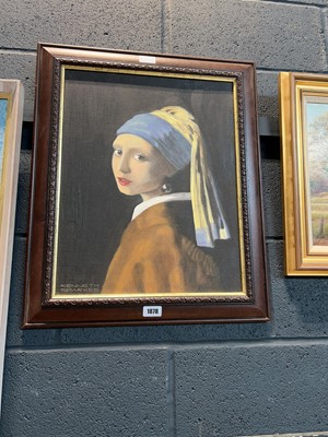 Lot 1878 - Framed acrylic on canvas, painting of a young...