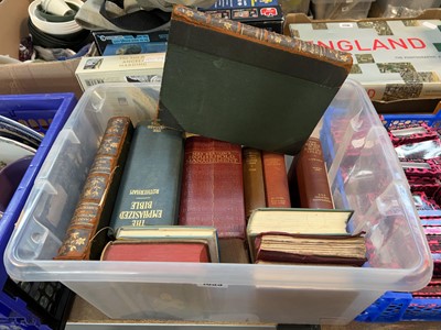 Lot 1633 - Clear crate containing various books including...