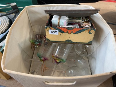 Lot 1222 - Tin of collectors tea cards and assorted...