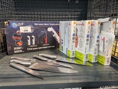 Lot 1228 - Cage containing multi purpose lighters, heat...