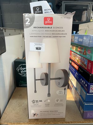 Lot 1637 - Boxed set of rechargeable wall sconces