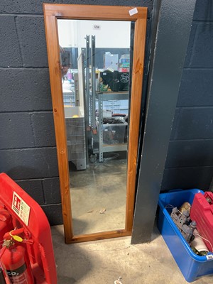 Lot 1256 - Rectangular pine framed wall mirror