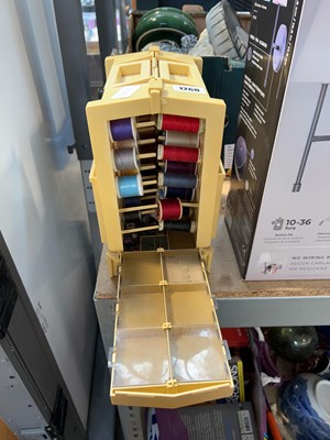 Lot 1260 - Plastic haberdashery case and the contents of...