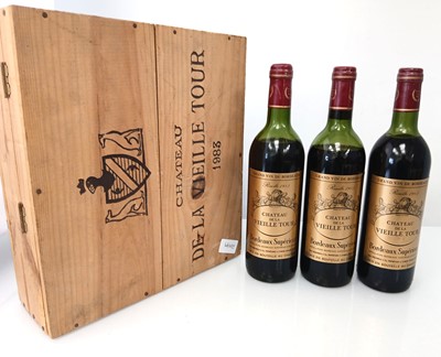 Lot 305 - A wooden case of 3 bottles of 1983 Chateau de...