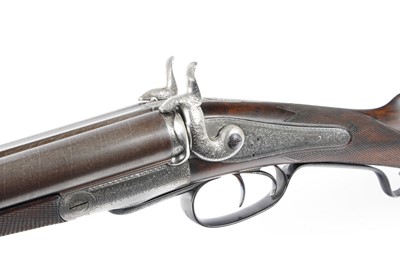 Lot 818 - (S2) An Early Patent 12 bore Double Hammer Gun...